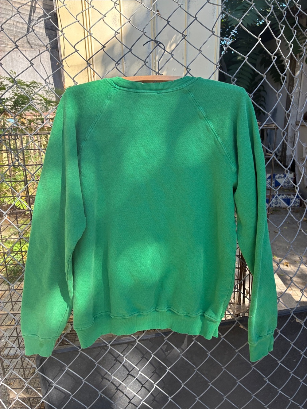 I Stole My Boyfriend’s Shirt Green Distressed Sweatshirt Smiley Face - Picture 10 of 15